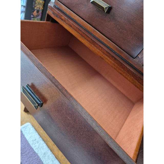 Burnt Umber Mission Revival Dresser & Mirror Set For Sale - Image 8 of 13
