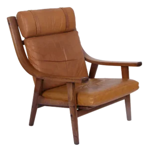 Model GE530A Armchair in Smoked Oak and Leather by Hans J. Wegner for Getama, 1970s