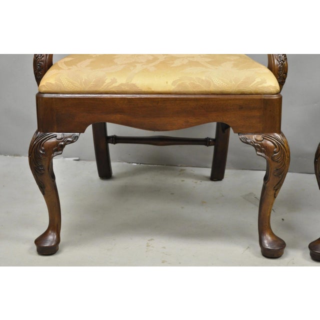 Late 20th Century Late 20th Century Henredon Aston Court Chinoiserie Georgian Mahogany Dining Arm Chairs - A Pair For Sale - Image 5 of 18