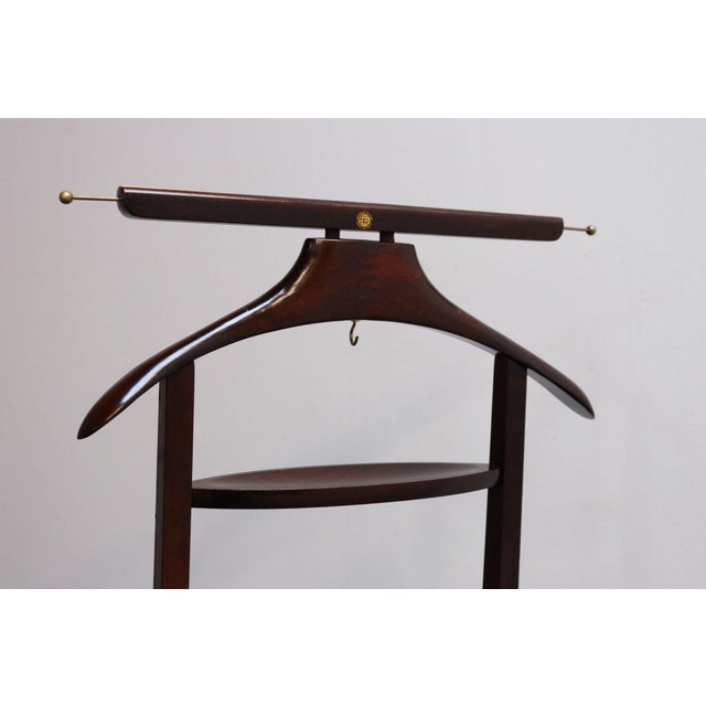 Wood Vintage Fratelli Reguitti Dark Mahogany and Brass Valet in Style of Ico Parisi For Sale - Image 7 of 12