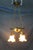 Antique Victorian Brass Ruffled Glass 4 Light Parlor Pendant Light Chandelier For Sale - Image 10 of 13