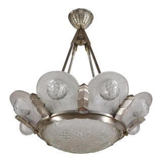 French Art Deco Chandelier by Simonet Freres - 1930 France For Sale