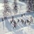 Setting Out by Toni Frissell A group of skiers walk through the street on their way to the ski runs, Klosters,...