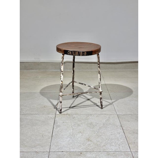 Brown Stool by Pierre Jeanneret, 1952 For Sale - Image 8 of 8