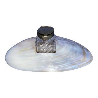 Vintage French Riviera Souvenir Shell Ink Well For Sale