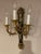 Ornate Gothic:/Midieval antique brass three light wall sconce with forest green accents. Beautiful well balanced and...