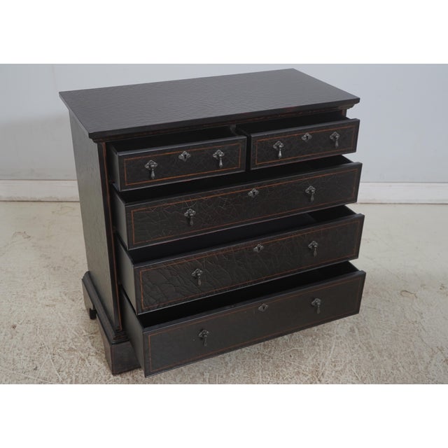 Traditional 1990s Baker Milling Road Crackle Finish Black Chest For Sale - Image 3 of 17