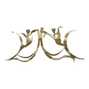 1986 Colbert Collins Male and Female Dancers Brutalist Wall Sculptures- Set of 2