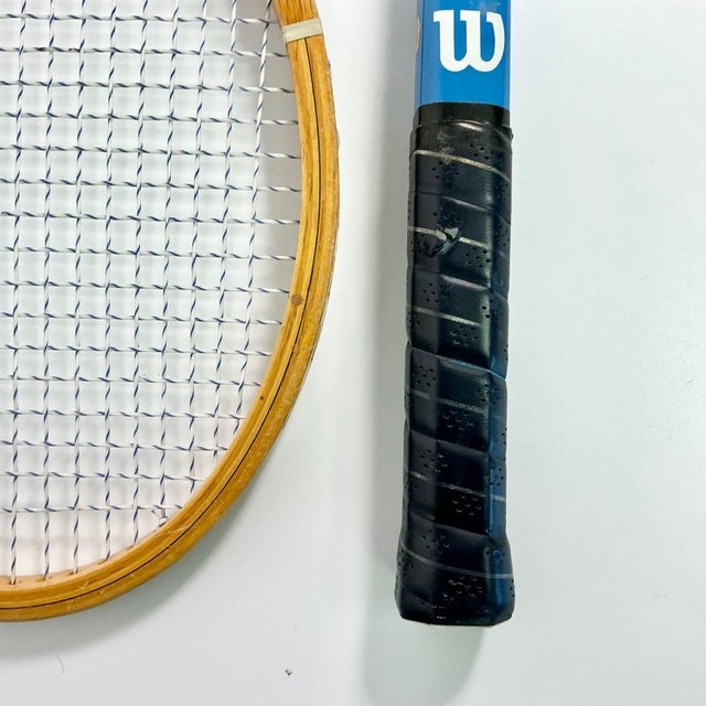Vintage Americana Boho Chic Chris Evert Wood Wilson Tennis Rackets Decorative Objects - Set of 3 For Sale - Image 10 of 14