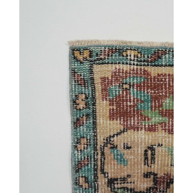 1970s Vintage Handmade Wool Cotton Brown Area Rug For Sale - Image 9 of 12