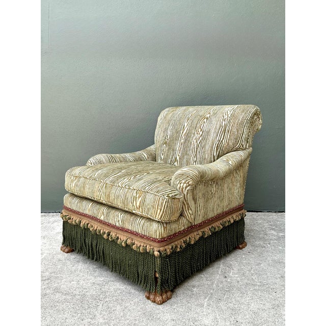 Wood Vintage Lions Paw Lounge Chair For Sale - Image 7 of 18
