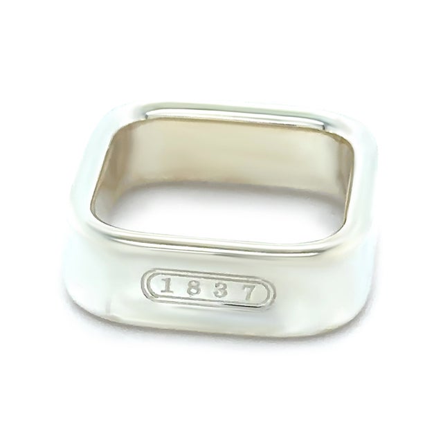 Contemporary Tiffany & Co. Sterling Silver 1837 Square Ring 11.34g, Size 8.5 For Sale - Image 3 of 7