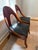 Pair of Mid-Century Michael Taylor for Baker Mahogany Spoonback Slipper Chairs – Original Black Leather & Brass Tacks For Sale - Image 14 of 14