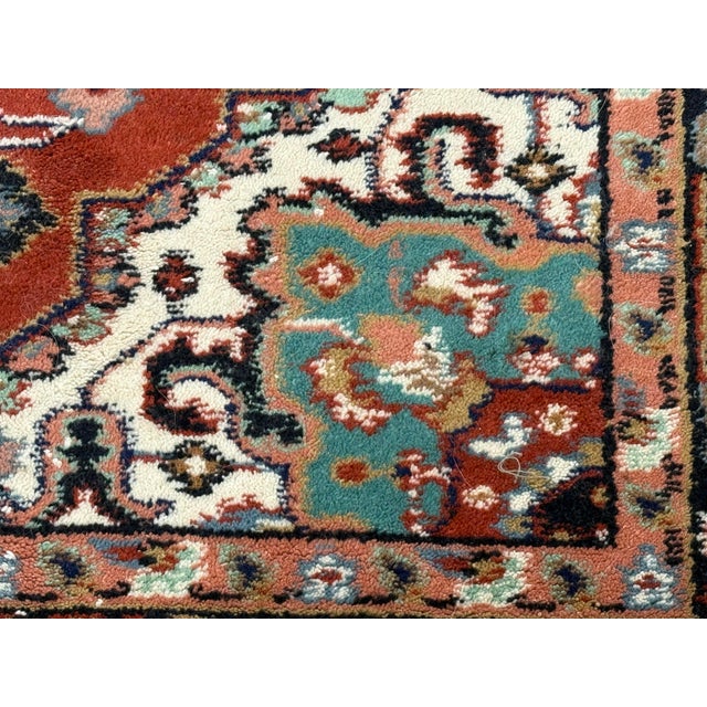 Textile 4ft 1in × 12ft 8in Hand Knotted Heriz Style Wool Runner Rug For Sale - Image 7 of 12