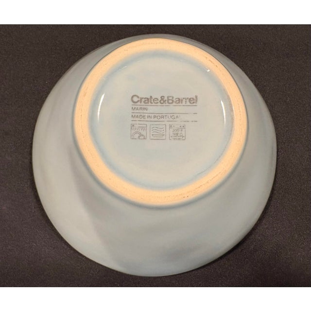 Ceramic Cereal Bowls in the Light Blue Marin Pattern From Crate and Barrel For Sale - Image 7 of 7