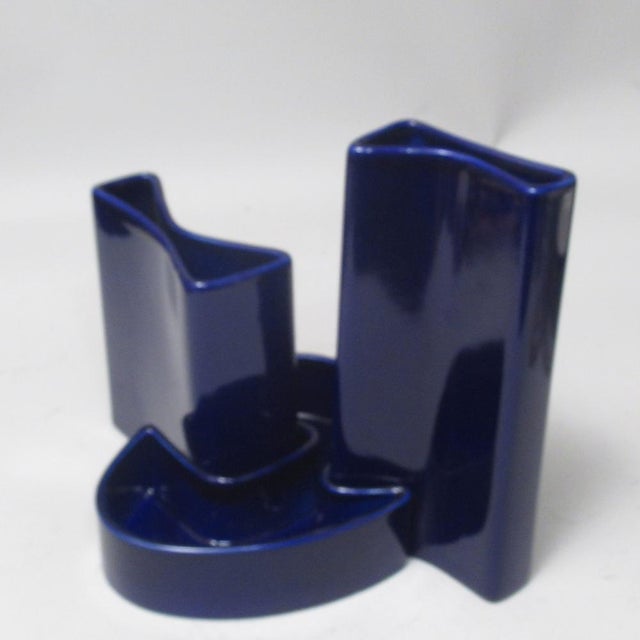 Blue Vases by Angelo Mangiarotti for Fratelli Brambilla, 1968, Set of 3 For Sale - Image 8 of 18