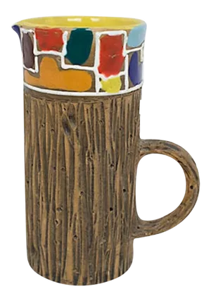 Mid-Century Italian Faux-Bois Pottery Vase