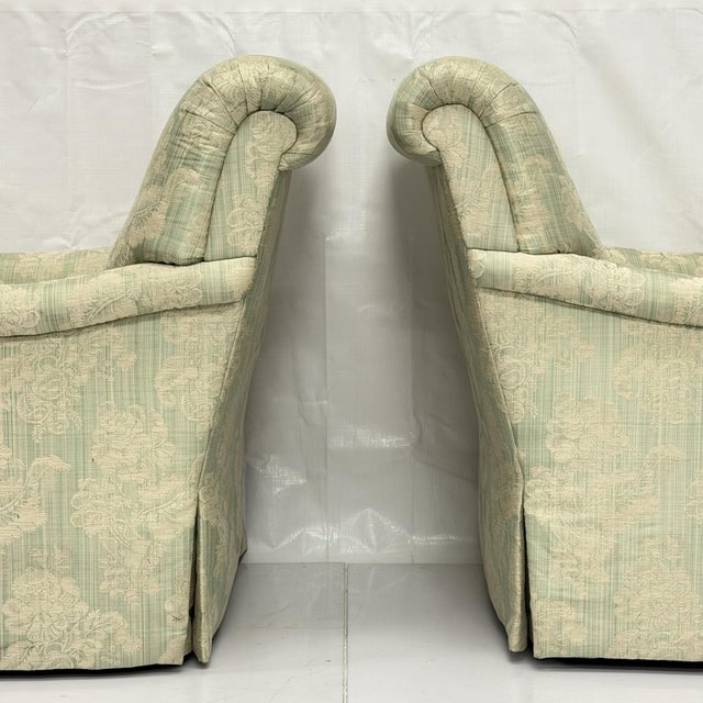 1980s Pair of "Colefax" Swivel Lounge Chairs & Ottoman Made in the Usa by Pearson For Sale - Image 15 of 18