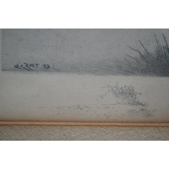 Antique Ernest C Rost Signed Home of Henry Longfellow Etching 34" For Sale - Image 6 of 11