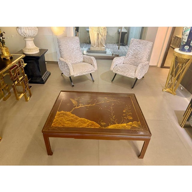 Square Red Lacquered Chinoiserie Occasional Table, 1960 For Sale - Image 9 of 13