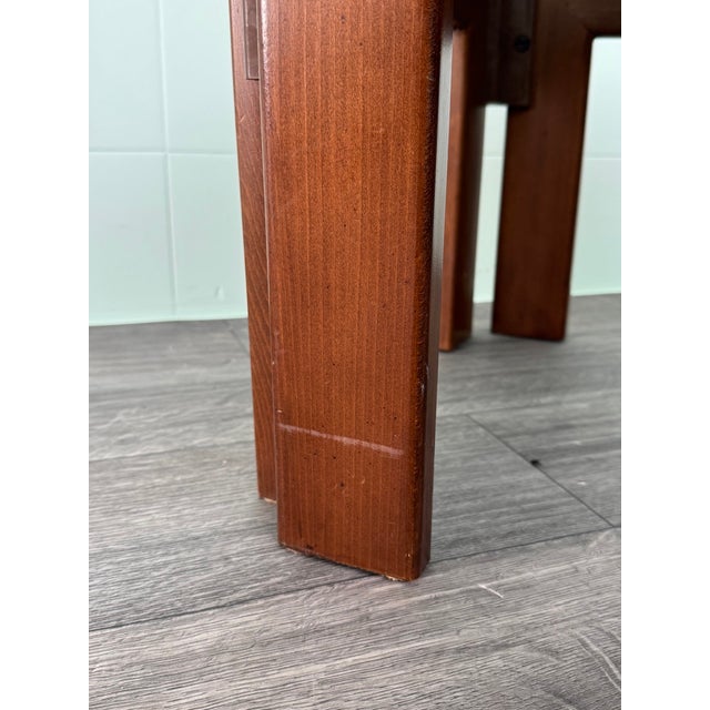 Vintage Italian Coffee Table in Wood with Smoked Glass Top, 1970s For Sale - Image 9 of 10