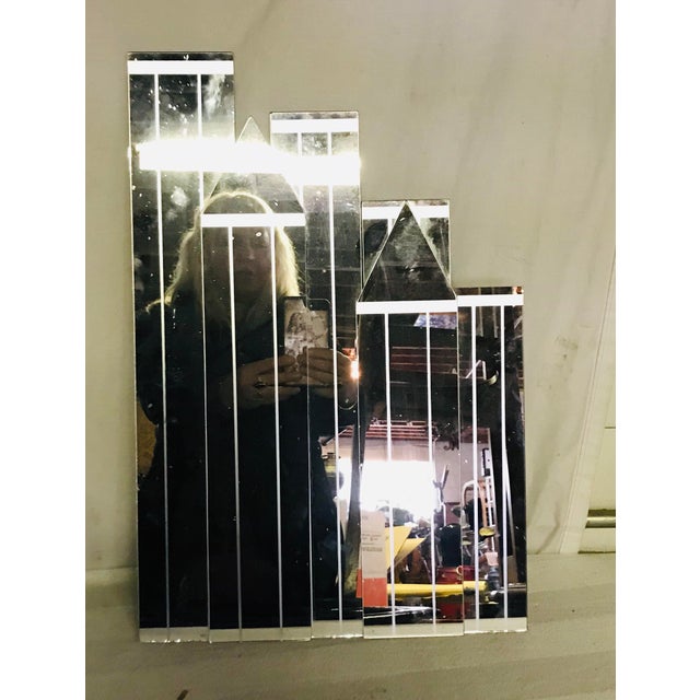 Mid Century Modern Mirror of New York City Skyline With Twin Towers