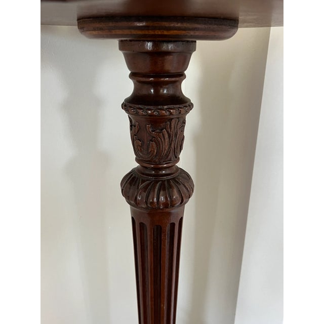 Vintage Carved Mahogany Pedestal Plant Stand For Sale - Image 10 of 11