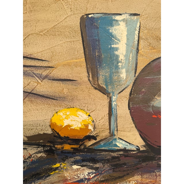 Mid 20th Century MCM Original Signed Framed Impasto Still Life Painting on Board by Vanlowe For Sale - Image 5 of 12