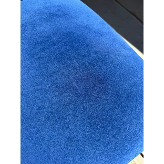 Late 20th Century 5 Piece Dining Set With Round Glass Top Table and Royal Blue Chairs With Tassels For Sale - Image 17 of 18