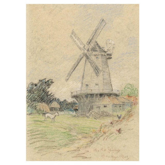 Edward Handley-Read, King's Mill, Shipley, Sussex, Early 20th Century, Pastel Drawing For Sale