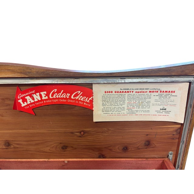 Mid-Century Lane Walnut Cedar Chest With Waterfall Front For Sale - Image 10 of 10
