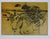 French Mid 20th Century Plein Air River Bridge Study in Yellow and Black Painting For Sale - Image 3 of 4