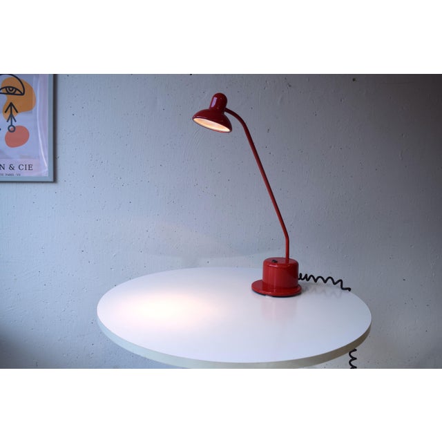 Vintage Desk Lamp in Red, 1980s For Sale - Image 3 of 8