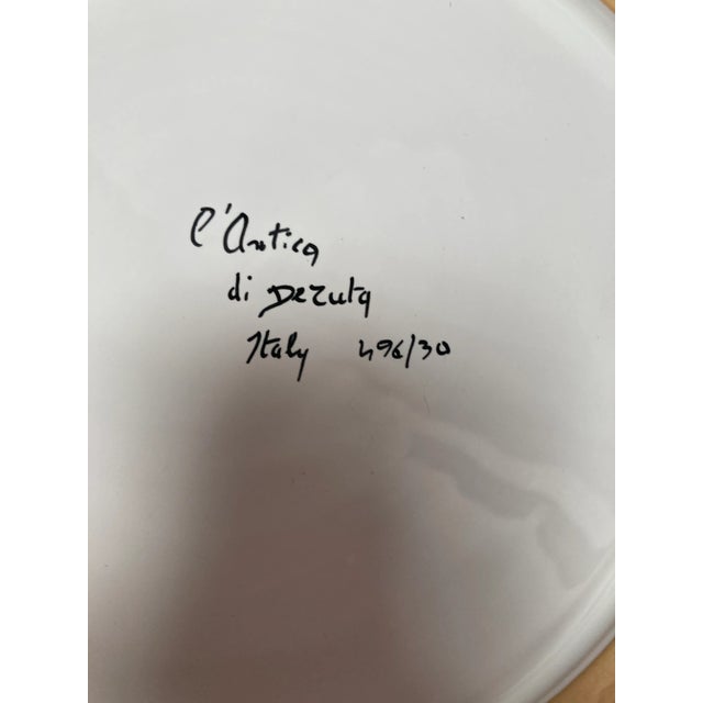 Mid-Century Modern Vintage Italian l'Antica DI DeZutq Italian Pottery Serving Bowl For Sale - Image 3 of 7