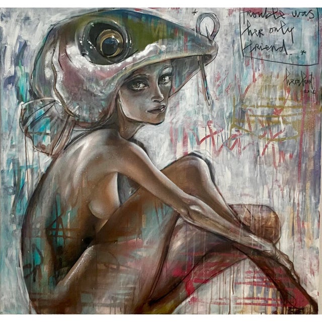 Herakut, Trouble Was Her Only Friend, 2012, Mixed Media on Canvas For Sale - Image 4 of 4