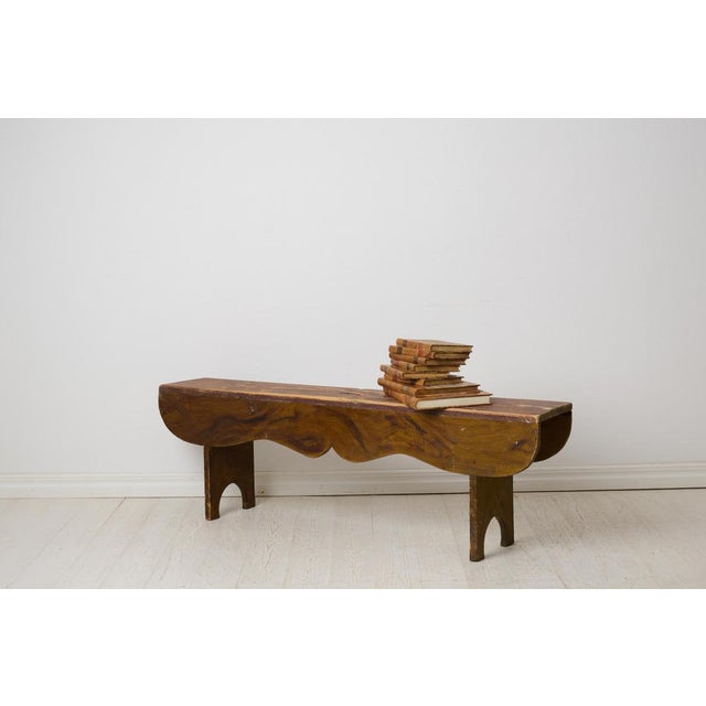 Antique Northern Swedish Country House Bench with Faux Paint For Sale - Image 3 of 10