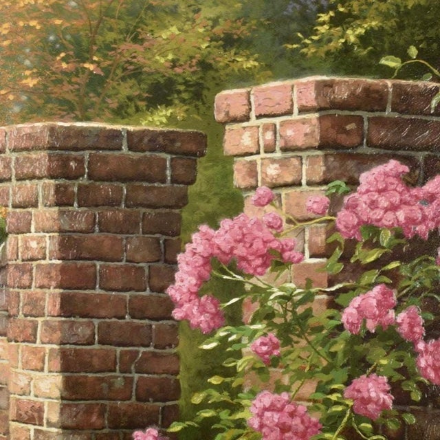 Wood Thomas Kinkade "The Rose Garden, " the Rose Collection, Framed Sp 57/120 For Sale - Image 7 of 10