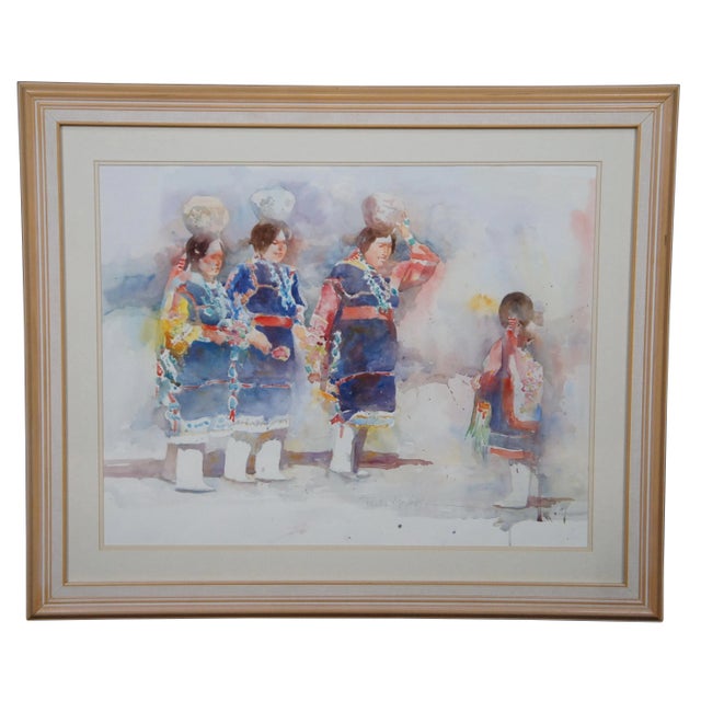 1991 Phyllis Meyer Southwestern Zuni Tradition New Mexico Watercolor Painting For Sale - Image 13 of 13