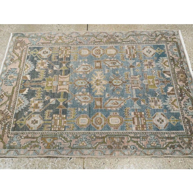Galerie Shabab Collection Mid-20th Century Handmade Persian Malayer Throw Rug For Sale In New York - Image 6 of 9