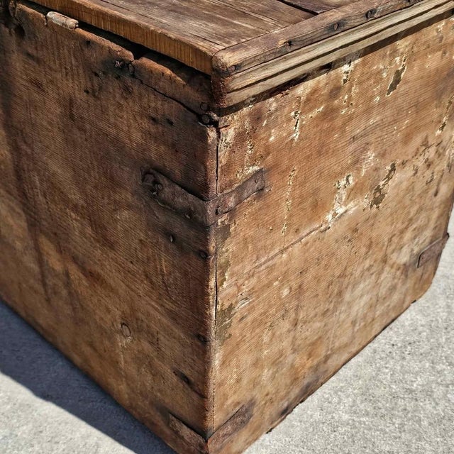 Antique Hand-Carved Trunk / Blanket Chest For Sale - Image 4 of 6