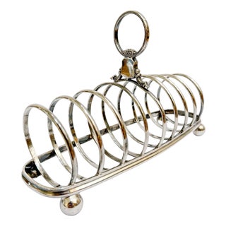 Antique Victorian English Silver Plate 8-Piece Toast Rack For Sale