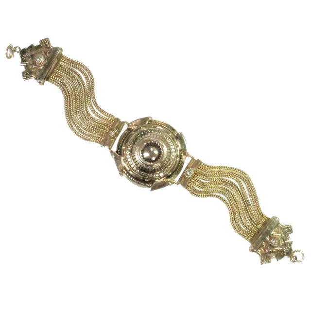 Vintage Rare Designer E. Steiner Etruscan Bracelet 1940s For Sale - Image 4 of 7