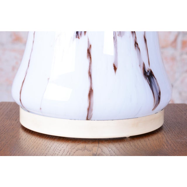 1960s Mid-Century Modern Table Lamp with Marbled Glass, Czech, 1960s For Sale - Image 5 of 11