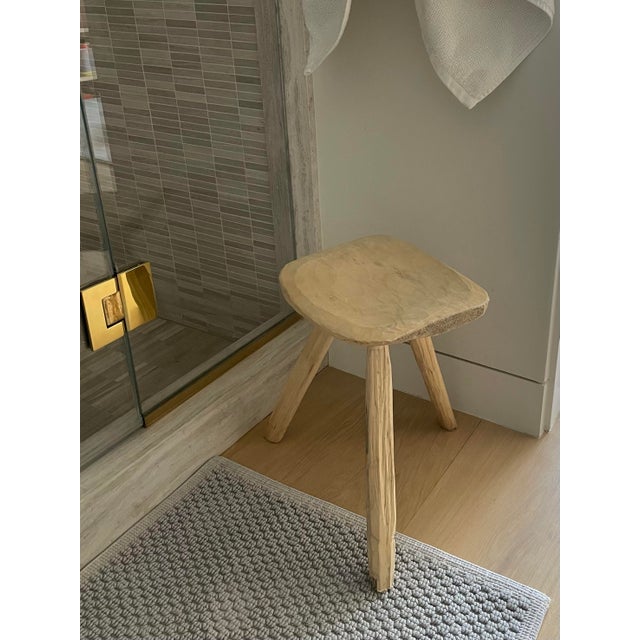 Wood 1950s Vintage Wooden Stool For Sale - Image 7 of 10