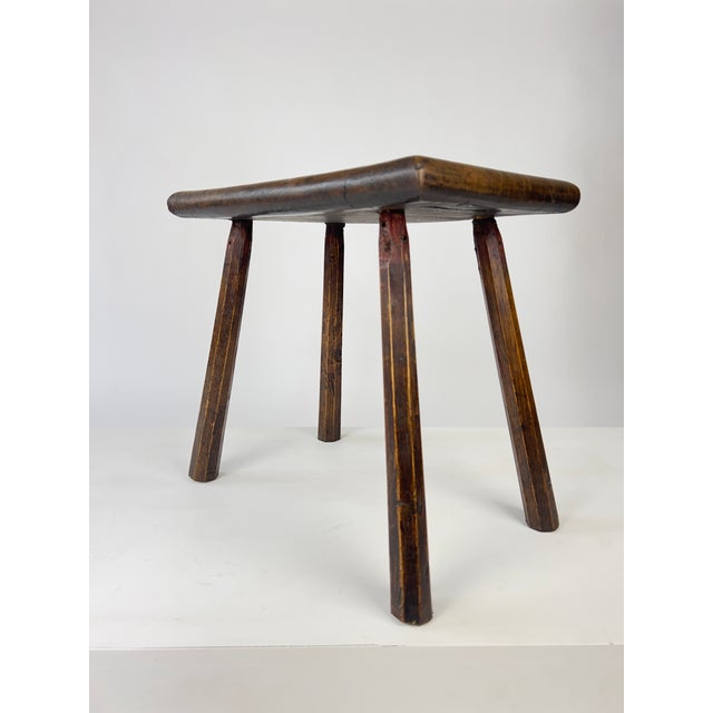 19th Century English Primitive Oak Stool For Sale - Image 10 of 16