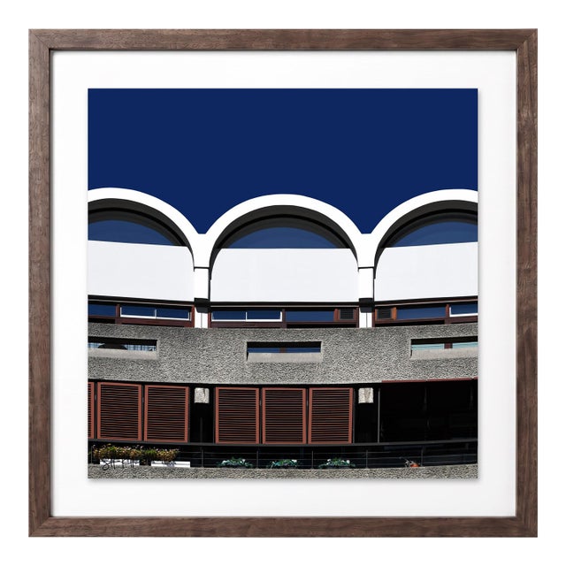 “Barbican 13” Giclee Archival Pigment Print 18x18 Framed in Walnut For Sale