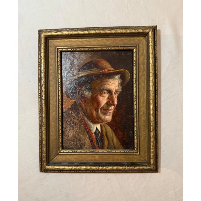 Antique 19th Century Original Walter Roessler Munchen Oil Painting Man Portrait For Sale - Image 4 of 9