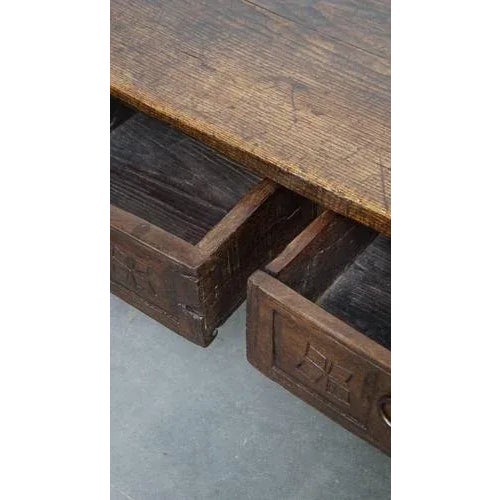 Brown Antique Spanish Coffee Table with Drawers, 17th Century For Sale - Image 8 of 15