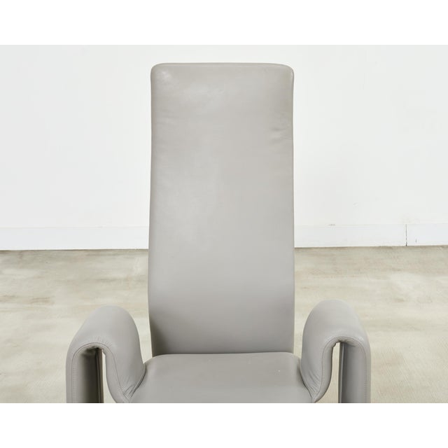 Set of Eight Steve Leonard for Brayton Leather Dining Chairs For Sale - Image 11 of 18