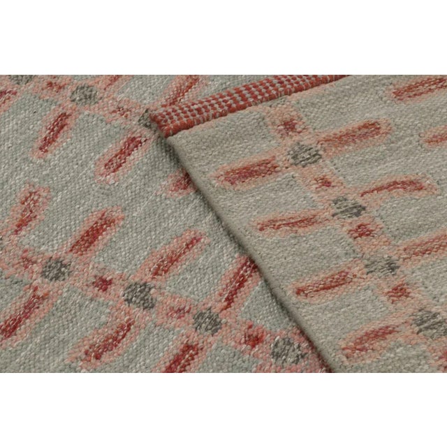 Rug & Kilim's Scandinavian Style Custom Flatweave Rug With Pink Vinery Pattern For Sale - Image 10 of 10